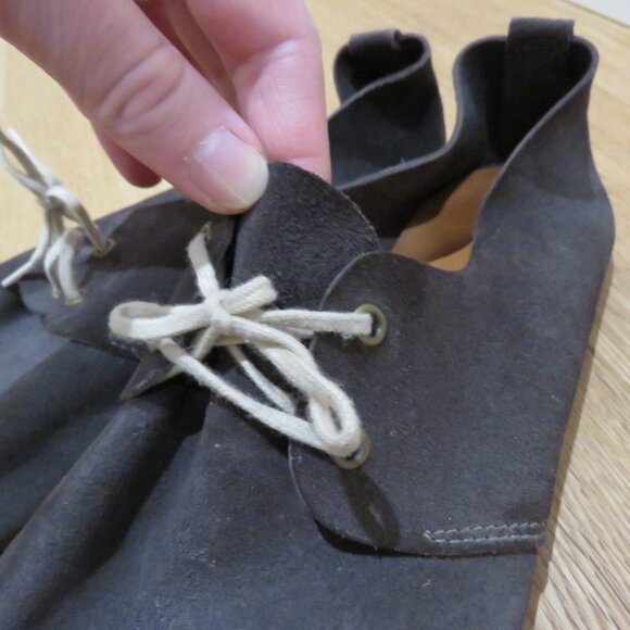 ZUZII FOOTWEAR Oxford Lace Up Barefoot Minimalist Shoes Carbon Dark Gray Suede - Picture 10 of 13